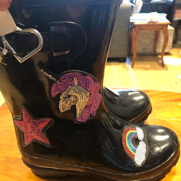 WEATHER SPIRITS/Girls/Size 3/Black /Rain Boots/NWT - Picture 7 of 8